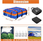 X AUTOHAUX 1000D PVC Waterproof Car Roof Bag Rooftop Cargo Carrier Bag Luggage Carriers for Cars with or without Rack Anti-Slip Mat 6 Door Hooks Set Blue - 15 Cubic Feet