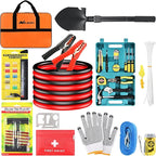 Nilight Car Emergency Kit with Jumper Cable Air Compressor Tire Repair Essential Tools First Aid Alligator Connector Electric
