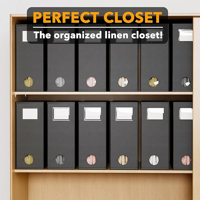 SpaceAid 12 Pack Bed Sheet Organizers and Storage, Foldable Sheet Organizer for Linen Closet, Set Folder Keeper with Window X