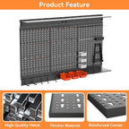 WALMANN 113 PCS Pegboard Wall Organizer Kit with Pegboard Hooks, Bins, Shelves, Pegboard Tools Storage System for Garage, Wor