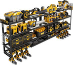 XLarge 64''W Power Tool Organizer Wall Mount | Modular&Corner-Fit 820lbs Garage Storage Rack with 8 Cordless Drill Holder | 4