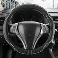 Leather Car Steering Wheel Cover,Anti-Slip, Safety,Soft,Breathable,Heavy Duty,Thick,Full Surround, Sports Style,Universal Car
