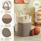 Laundry Basket,Woven Cotton Rope Laundry Hamper,Versatile Storage for Dirty Clothes,Baby Toys,and Blankets in Bathroom, Nurse