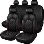 CAROMOP Luxury PU Leather Car Seat Covers Full Set-Waterproof Seat Protectors with Split Bench Seat Covers for Cars-Universal