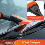 Ice Scraper for Car Windshield, 5 inches Wide TPU Blade, Frost Remover with Ergonomic Foam Grip for SUV Truck Glass Window (Orange)