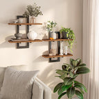 HOOBRO Floating Shelves and Console Table Bundle, Wall Mounted Storage Shelves 2-Tier, 15.7" Narrow Entryway Table with Charg
