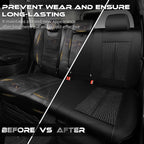 CAR PASS Leather Oxford Rear Seat Covers, Waterproof Back Seat Covers,All-Weather Non-Slip Durable, Universal Fit for SUVs Se