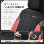 Coverado Seat Covers 2-Pack, Waterproof Car Seat Covers, PU Leather & Breathable Mesh Seat Protectors, 2 Seats Automotive Sea