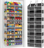 Over the Door Organizer 6 Tiers, Extra Large Behind Door Storage of 12 Compartments, 80 lbs Weight Capacity Hanging Storage O