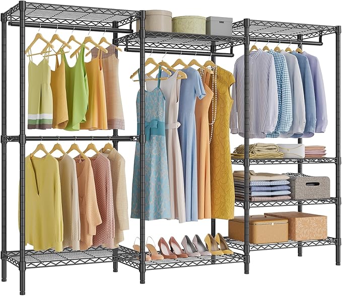 VIPEK V5 Plus Large Portable Closet Rack Freestanding Wardrobe Closet, Multi-Functional Clothes Rack Heavy Duty Metal Clothin