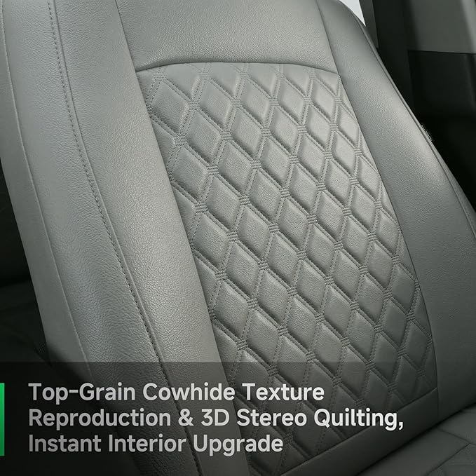 GIANT PANDA 2PCS Front Car Seat Cover for Toyota Rav4 Camry Highlander Corolla Prius Corolla Cross Venza Avalon, Faux Leather