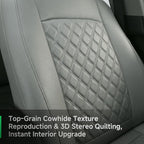 GIANT PANDA 2PCS Front Car Seat Cover for Toyota Rav4 Camry Highlander Corolla Prius Corolla Cross Venza Avalon, Faux Leather
