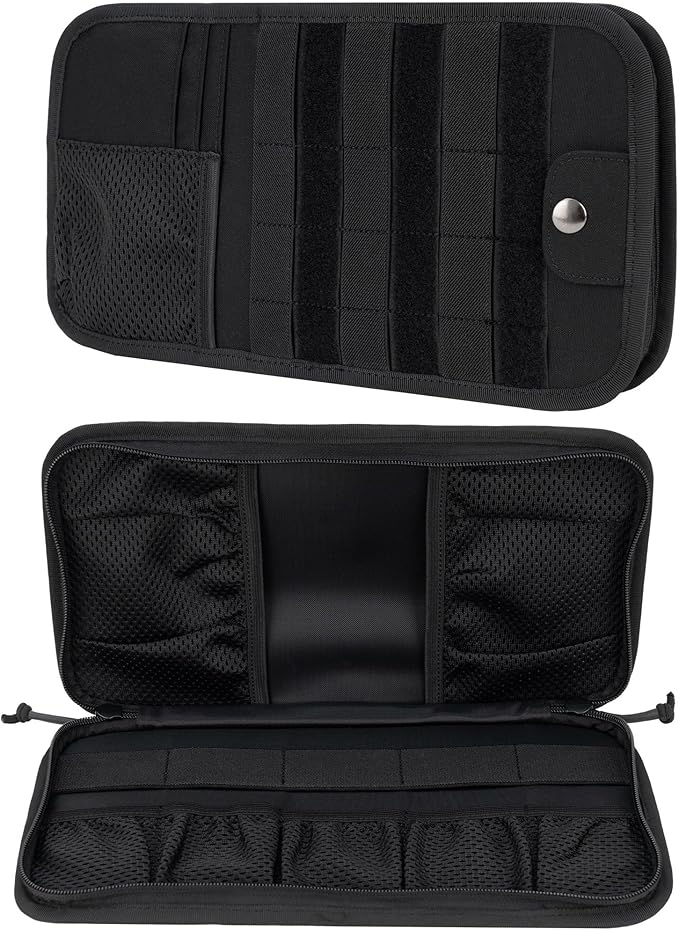 TACNEX Tactical Visor Organizer MOLLE Panel with Zipper Storage Pouch & Sunglasses Holder Car Essentials EDC Gear Tool Pack Vehicle Accessories for Truck Pickup Van SUV ORV (Sun Visor Organizer)