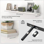 Heimlove 48 Inch Floating Shelves for Wall,Extra Long Wood Shelves Mounted Storage Hanging Shelf Invisible Bracket for Bedroo