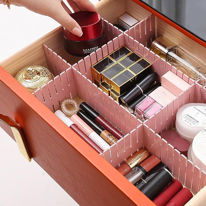 acDesign 40Pcs Grid Drawer Dividers, Adjustable Drawer Organizer for Socks, Underwear, Lingerie, Makeup, Bedroom Office Kitch