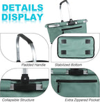 Picnic Basket, SIYUAN Shopping Basket with Handle 22L Collapsible Grocery Basket Portable Folding Basket for Marketing Picnic