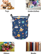 QUEENLALA Large Storage Basket,Laundry Hamper/Bathroom/Home Decor/Collapsible Round Storage Bin,Boys and Girls Hamper/Boxes/C