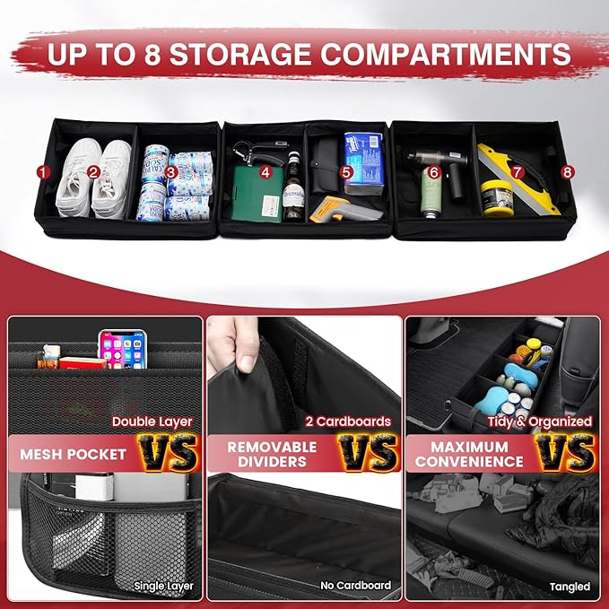 Chevrolet Silverado 1500 2500 /GMC Sierra 2011-2025 Truck Under Bench Seat Storage with Removable Divider 600D Oxford Cloth,