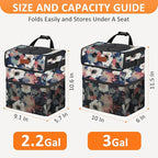 Car Trash Can for Car Cute, Trash Bag Bin Hanging Waterproof Automotive Garbage Cans Leak Proof Vehicle Trash Can Painting Floral