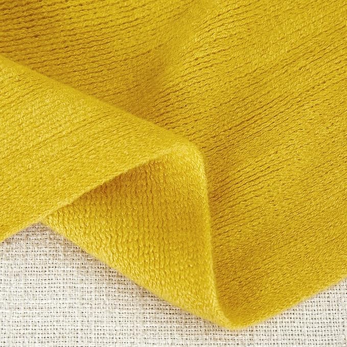 Homiest Decorative Knitted Throw Blanket with Fringe Soft & Cozy Tassel Blanket for Couch Sofa Bed (Mustard Yellow, 50x60)