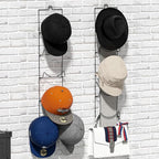 LINFIDITE 10 Pack Hat Rack Hanger Holder Organizer Flexible Multi Hook Wall Mounted Over Door Baseball Cap Display Storage Ra