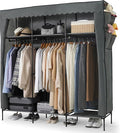 CAPHAUS 67-Inch Clothing Rack with Cover, Portable Closet Wardrobe, Covered Garment Rack for Hanging Clothes, 285LB Capacity 