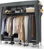 CAPHAUS 67-Inch Clothing Rack with Cover, Portable Closet Wardrobe, Covered Garment Rack for Hanging Clothes, 285LB Capacity 