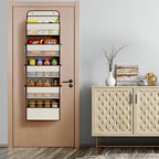 Univivi 1 Pack Over The Door Organizer, Non-Tilting Over The Door Organizer Hanging Door Storage With 5 Large Compartments 6 