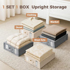 4Pack Sheet Organizers for Linen Closet - King/Queen Size Bedding Storage Boxes with Clear Window, Foldable & Dustproof Linen