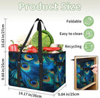 Reusable Grocery Bags Heavy Duty Shopping Bags Foldable Large Tote Bags with Long Handles & Hard Bottom