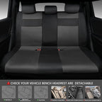 CAR PASS Leather 3D Foam Back Support Car Seat Covers Full Set Air Mesh Automotive Seat Covers, All Season Car Seat Cover Fit