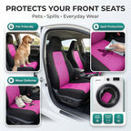 FH Group Automotive Full Car Seat Covers for SUV, Trucks, Sedan and More - Universal Fit Front High Back & Rear Solid Bench D