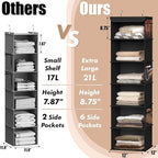Simple Houseware 6 Shelf Hanging Closet Organizer, Black