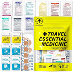 Travel Essential Medicine First Aid Kit I Bonus Medical Supplies I TSA Compliant Mini Size Medkit for Traveling Camping Trips