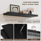 Fun Memories 12 Deep Floating Shelves for Wall | 30W x 12D Large Floating Shelves | 3 Pack Storage Space Wall Mount Shelf for