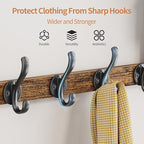 29 inch Coat Rack Wall Mount with Shelf, Set of 2 Entryway Wall Shelf with Hooks, Heavy Duty Coat Hanger Wall Mount with Key 