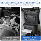 Car Back Seat Organizer with Double-Sided Storage & Tissue Holder, Universal Car Seat Gap Organizer & Car Storage Organizer, Fit for Sedans, SUVs, Trucks & Most Vehicles