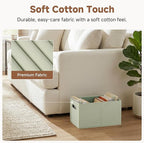 StorageWorks Fabric Storage Bins for Shelves, Closet Organizers and Storage Baskets, Collapsible Storage Bins with Cutout Han