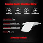 Ampper Fan Shaped Blind Spot Mirror, Frameless HD Glass Convex Wide Angle Stick on Blindspot Mirror Rearview Car Mirror for Car SUV and Truck (Large, Pack of 2)