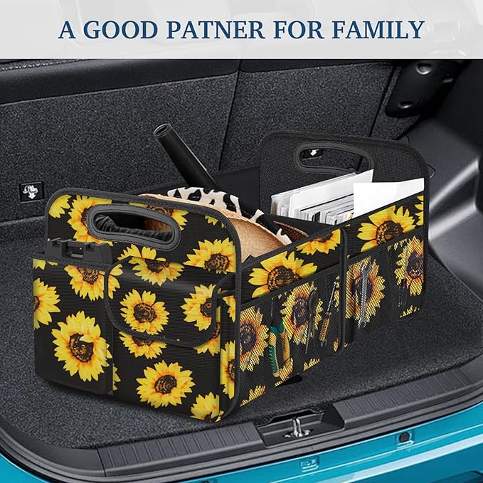 Femuar Car Trunk Organizer, Car Storage Organizer with Large Capacity Waterproof Collapsible Trunk Organizer for Car Suv/Jeep/Sedan