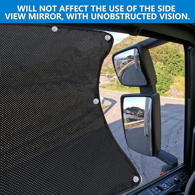 Side Window Sun Shade for Semi Truck, Interior UV Protection Truck Windows Shades RV Semi Truck Accessories Compatible with Freightliner, Volvo VNL, International Trucks