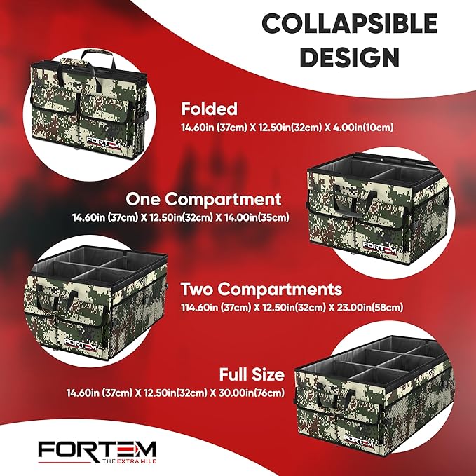 FORTEM Trunk Organizer For SUV Car Trunk Organizer, Foldable Storage, Car Accessories for Women Men, Collapsible Bag, Perfect C