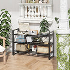 Simple Trending 3-Tier Expandable Shoe Rack, Adjustable & Stackable Shoe Organizer, Metal Mesh Free Standing Shoe Shelf Stora