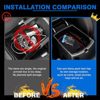 Autorder Center Console Organizer for Kia Soul 2020 2021 2022 2023 2024 2025 2026 Accessories Armrest Storage Box Secondary Insert Tray with 2 Color Mats