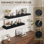 Fun Memories 48 Inch Floating Shelves for Wall - 12 Inch Deep Fireplace Mantel Shelf - Wood Floating Shelf for Wall - Large S