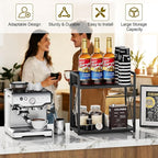 Giikin Kitchen Countertop Organizer, 2 Tier Coffee Bar Organizer, Black Spice Rack for Counter, Kitchen Counter Shelves, Part