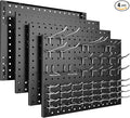 Spampur Peg Board, 4 Pack Metal Pegboard Panels with 50 Hooks, Black Pegboards Wall Organizer, Heavy Duty Peg Board for Walls