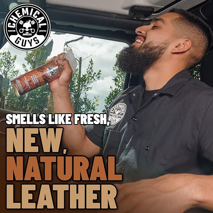 Chemical Guys Leather Scent Premium Air Freshener & Odor Eliminator – Car Air Freshener Leather Scent– Eliminates Odors and R
