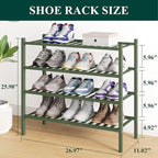 Smiry Bamboo Shoe Rack for Closet, 4 Tier Wooden Stackable Shoe Organizer, Free Standing Shoes Storage Shelf for Entryway, Fr