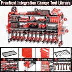 Large Power Tool Organizer Wall Mount-12 Drill Holder, Metal Heavy Duty Garage Tool Storage Shelves with Screwdriver Plier Ho